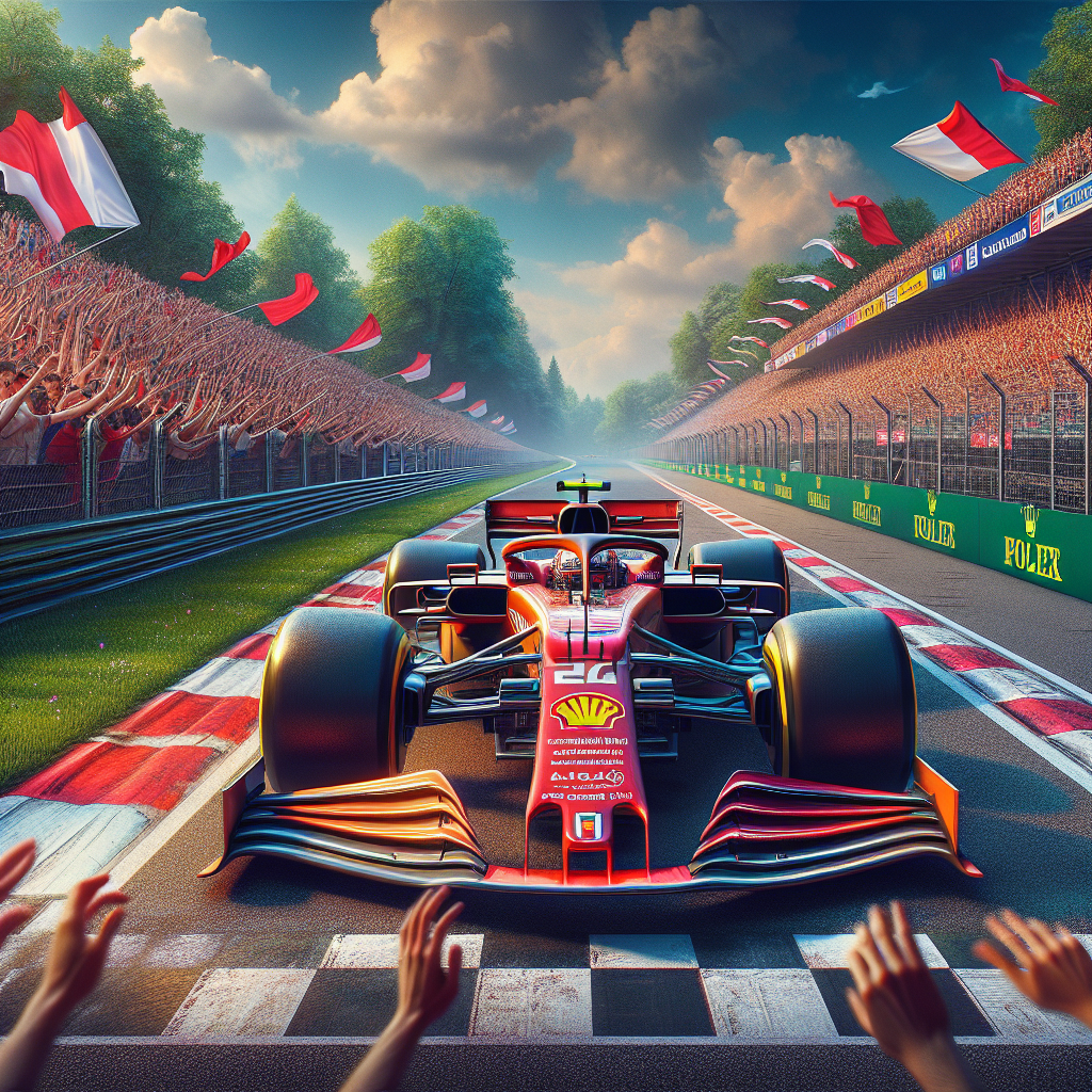 Formula 1 car racing at Monza circuit