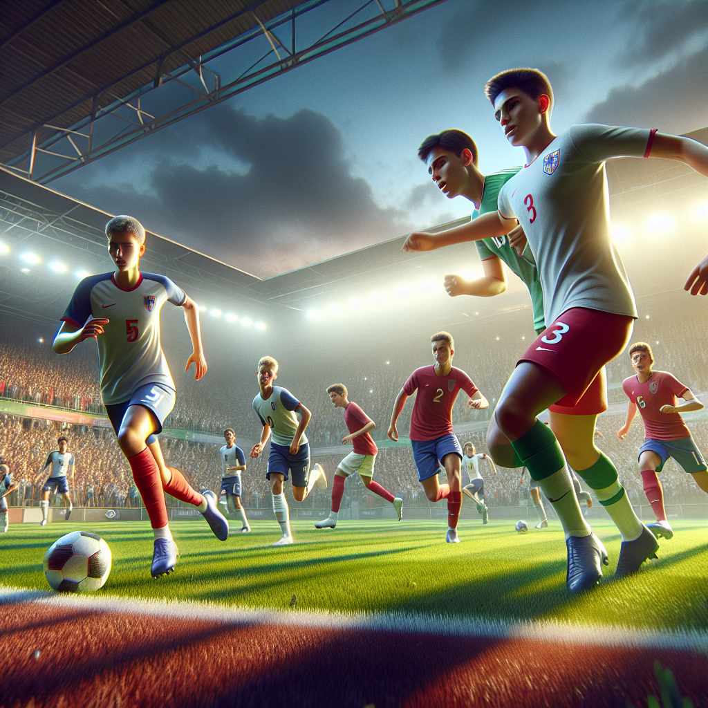 Young football players in action at UEFA Under-19 Euro