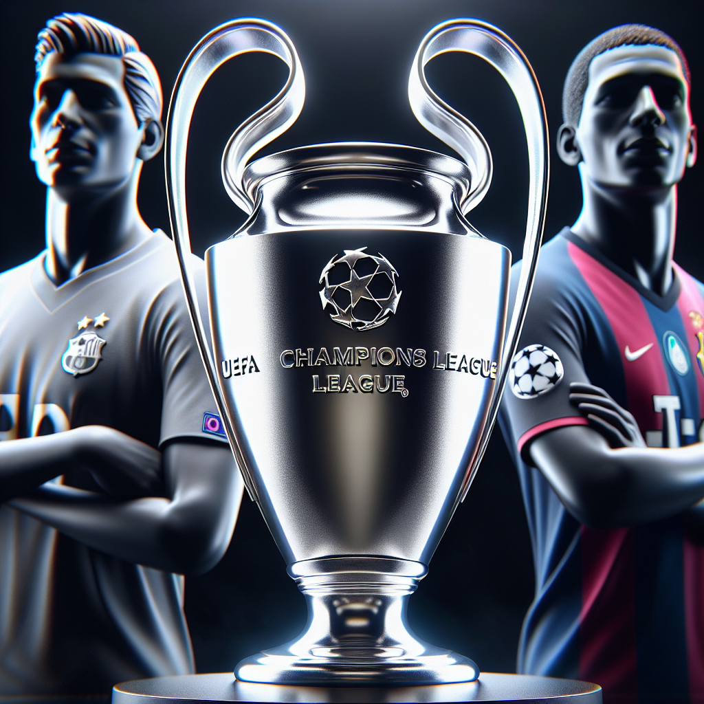 Champions League trophy with top scorers