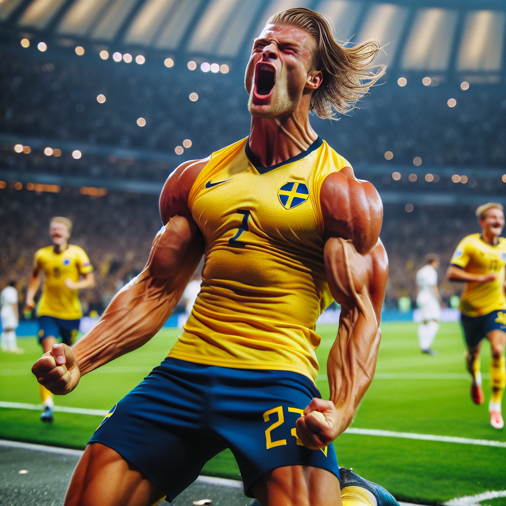 Erling Haaland celebrating a goal in the Champions League