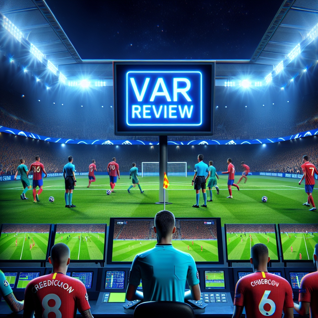 VAR decision in a Champions League match